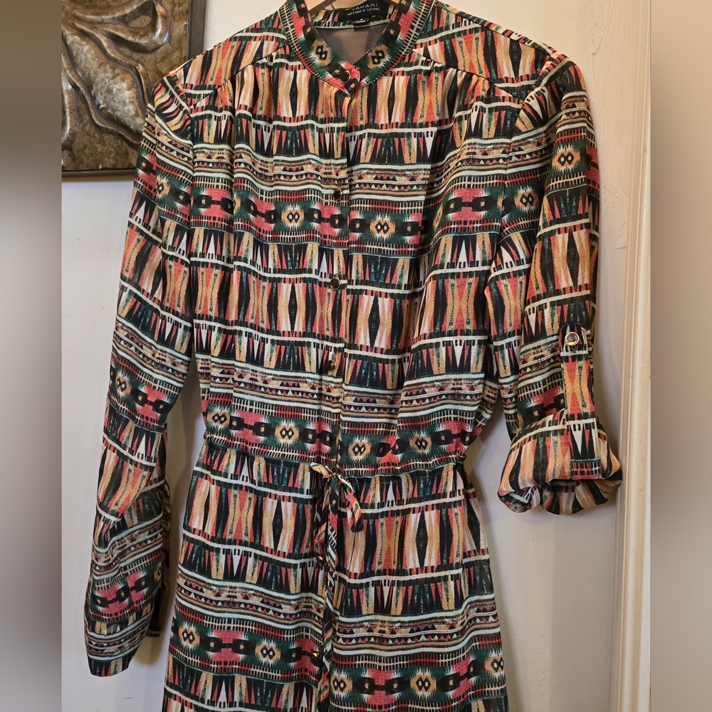 NWOT Tahari - Arthur S. Levine Long Or Midi Sleeve Dress 6 - Picture 2 of 8